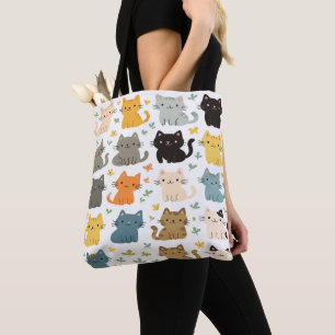 Kawaii Cat Tote Bag - Niedlicher Cartoon Kitty Des Tasche
