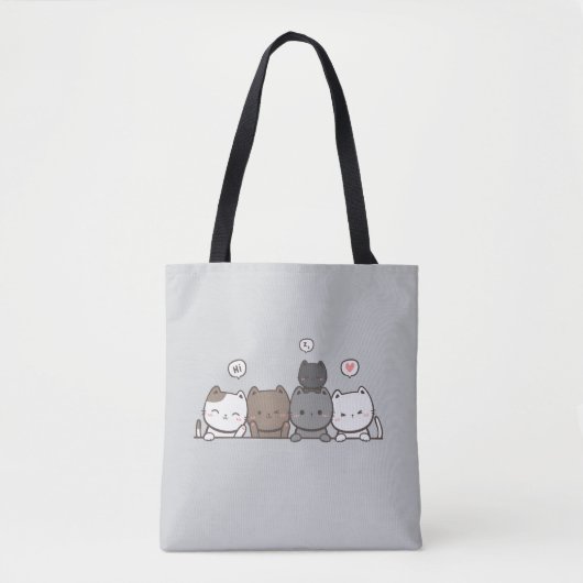 Kawaii Cat Tote Bag - Teil des Matching Set! Tasche (Vorderseite)