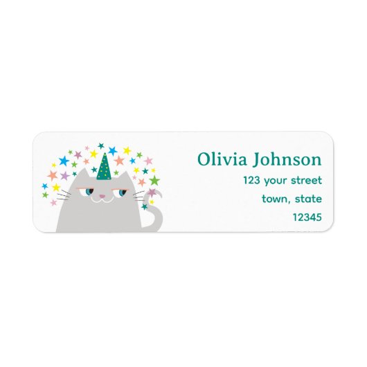 Kawaii Cat Unicorn Rücksendeadresse (Vorne)