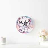 Kawaii Cat Wall Clock Runde Wanduhr (Zuhause)