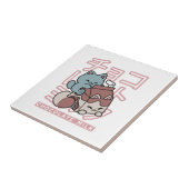 Kawaii Cat with Chocolate Milk – Japanese Pop Art Fliese (Seite)