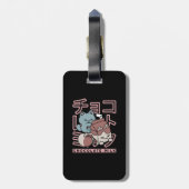 Kawaii Cat with Chocolate Milk – Japanese Pop Art  Gepäckanhänger (Rückseite vertikal)