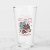 Kawaii Cat with Chocolate Milk – Japanese Pop Art Glas (Rückseite)