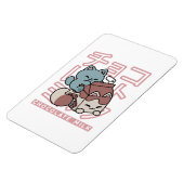 Kawaii Cat with Chocolate Milk – Japanese Pop Art Magnet (Linke Seite)