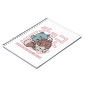 Kawaii Cat with Chocolate Milk – Japanese Pop Art  Notizblock (Linke Seite)