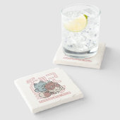 Kawaii Cat with Chocolate Milk – Japanese Pop Art Steinuntersetzer (Seitenansicht)