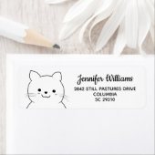 Kawaii Cat Zeichne Personalisierte Adressmarken (Insitu)