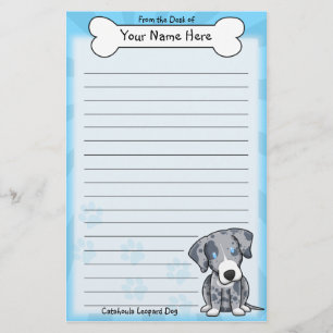 Kawaii Catahoula Leopard-Hundebriefpapier Briefpapier
