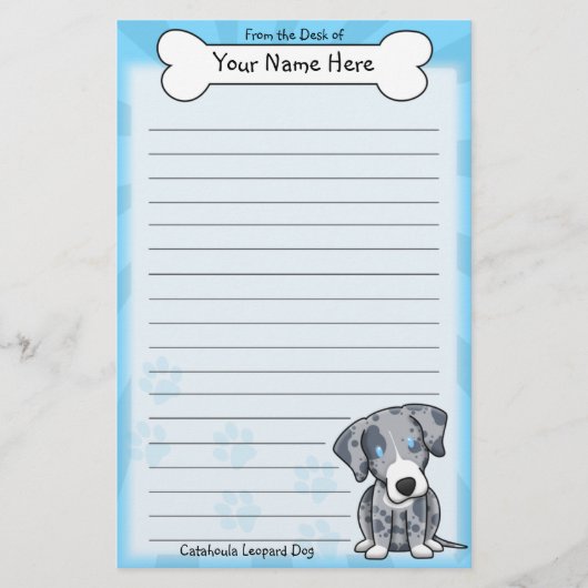 Kawaii Catahoula Leopard-Hundebriefpapier Briefpapier (Vorderseite)