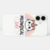 Kawaii Caticorn mit Pastell-Regenbogen Case-Mate iPhone Hülle (Rückseite (Horizontal))