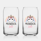 Kawaii Caticorn mit Pastell-Regenbogen Dosenglas (Rückseite)