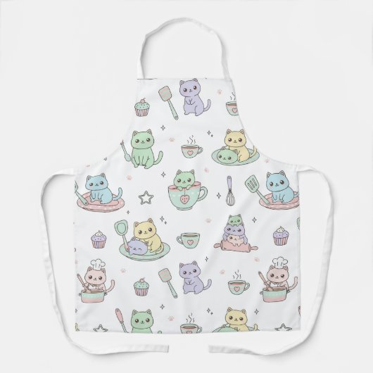 Kawaii Cats Baking Fun Apron Schürze (Vorderseite)