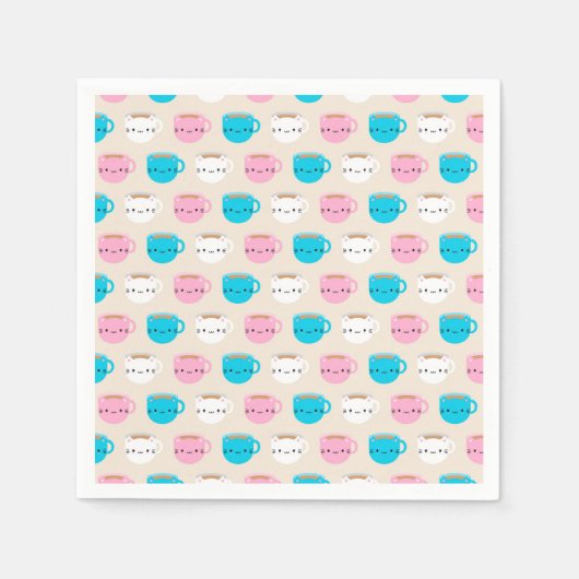 Kawaii Cats Cup of Tea Serviette (Vorderseite)