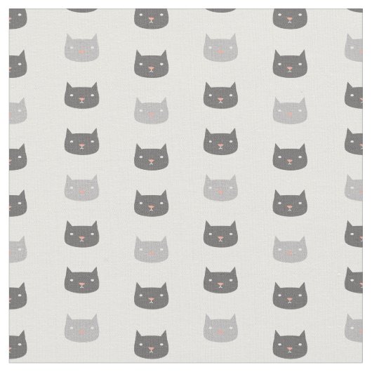 Kawaii Cats Gemustert Fabric Stoff (Nahaufnahme)