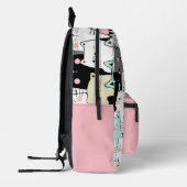 Kawaii Cats Pattern Monogram Name Bedruckter Rucksack (Links)