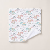 Kawaii Cats Rainy Day Pattern Badetuch Set (Waschlappen)