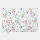 Kawaii Cats Rainy Day Pattern Küchentuch (Horizontal)