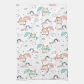 Kawaii Cats Rainy Day Pattern Küchentuch (Vertikal)