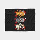 Kawaii Cats Santa Hat Dancing Lights Christmas Dan Fleecedecke (Vorderseite (Horizontal))
