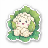 Kawaii Cauliflower Aufkleber (Vorderseite)