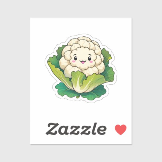 Kawaii Cauliflower Aufkleber (Blatt)