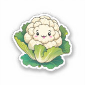 Kawaii Cauliflower Aufkleber (Vorderseite)