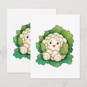 Kawaii Cauliflower Begleitkarte (Vorne/Hinten)