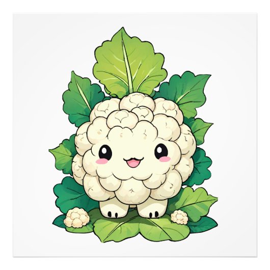 Kawaii Cauliflower Fotodruck (Vorne)