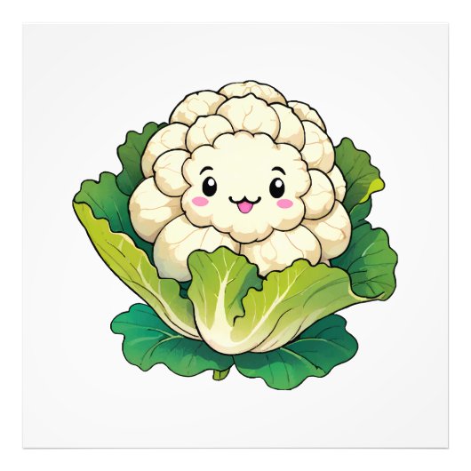 Kawaii Cauliflower Fotodruck (Vorne)