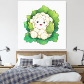 Kawaii Cauliflower Leinwanddruck (Insitu (Schlafzimmer))