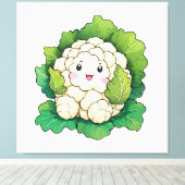 Kawaii Cauliflower Leinwanddruck (Insitu (Holzboden))
