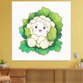 Kawaii Cauliflower Leinwanddruck (Insitu (Wohnzimmer))