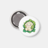 Kawaii Cauliflower Magnet (Vorderseite/Rückseite)