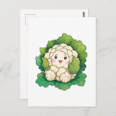 Kawaii Cauliflower Postkarte (Vorne/Hinten)