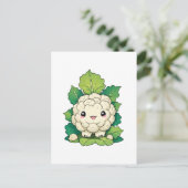 Kawaii Cauliflower Postkarte (Stehend Vorderseite)