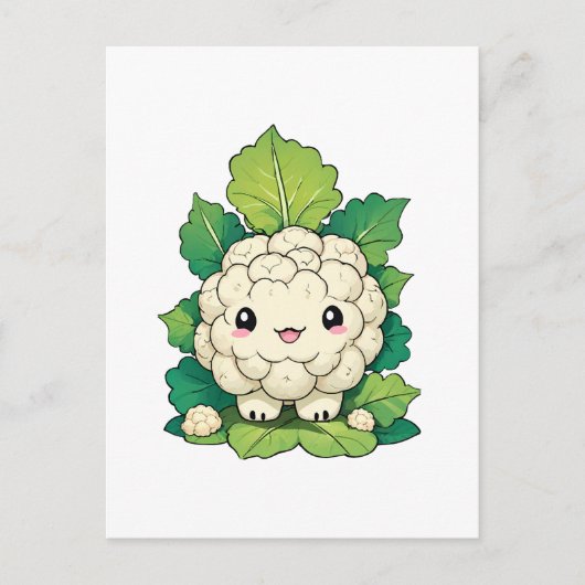 Kawaii Cauliflower Postkarte (Vorderseite)