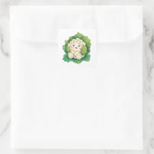 Kawaii Cauliflower Quadratischer Aufkleber (Tasche)