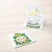 Kawaii Cauliflower Rechteckiger Pappuntersetzer (Vor Ort)