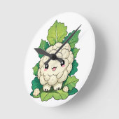Kawaii Cauliflower Runde Wanduhr (Winkel)