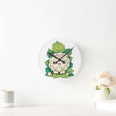 Kawaii Cauliflower Runde Wanduhr (Zuhause)