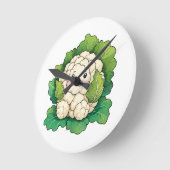 Kawaii Cauliflower Runde Wanduhr (Winkel)