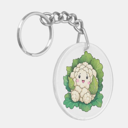 Kawaii Cauliflower Schlüsselanhänger (Vorderseite links)