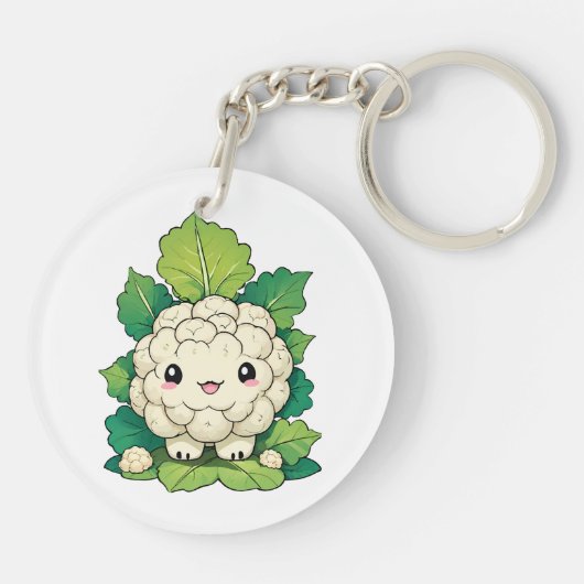 Kawaii Cauliflower Schlüsselanhänger (Rückseite)