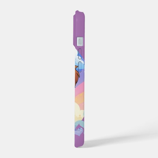 Kawaii Cavalier King Charles Pastel Rainbow iPhone 15 Hülle (Linke Seite)