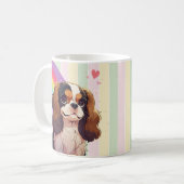 Kawaii Cavalier King Charles Pastel Rainbow Kaffeetasse (Vorderseite Links)