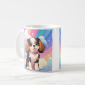 Kawaii Cavalier King Charles Pastel Rainbow Kaffeetasse (Vorderseite Links)