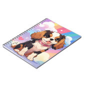 Kawaii Cavalier King Charles Pastel Rainbow Notizblock (Linke Seite)