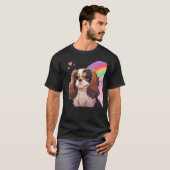 Kawaii Cavalier King Charles Pastel Rainbow sky T-Shirt (Vorne ganz)