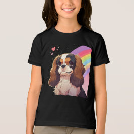 Kawaii Cavalier King Charles Pastel Rainbow sky Tri-Blend Shirt