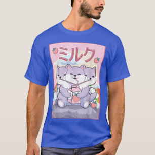 Kawaii Cerberus 3 Headed Hund Japanischer Erdbeere T-Shirt
